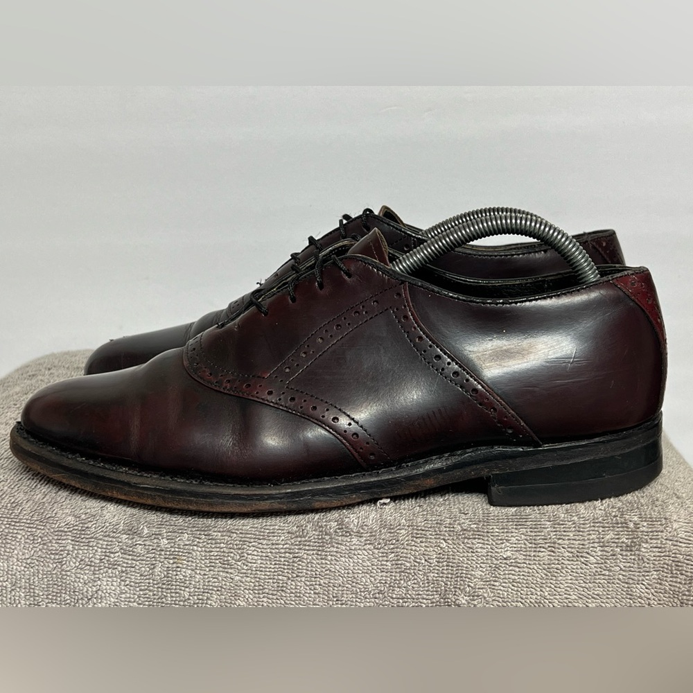 MEN VINTAGE BRITISH WALKERS CUSTOM BURGUNDY OXFORD DRESS SHOES SIZE 9.5 D USA